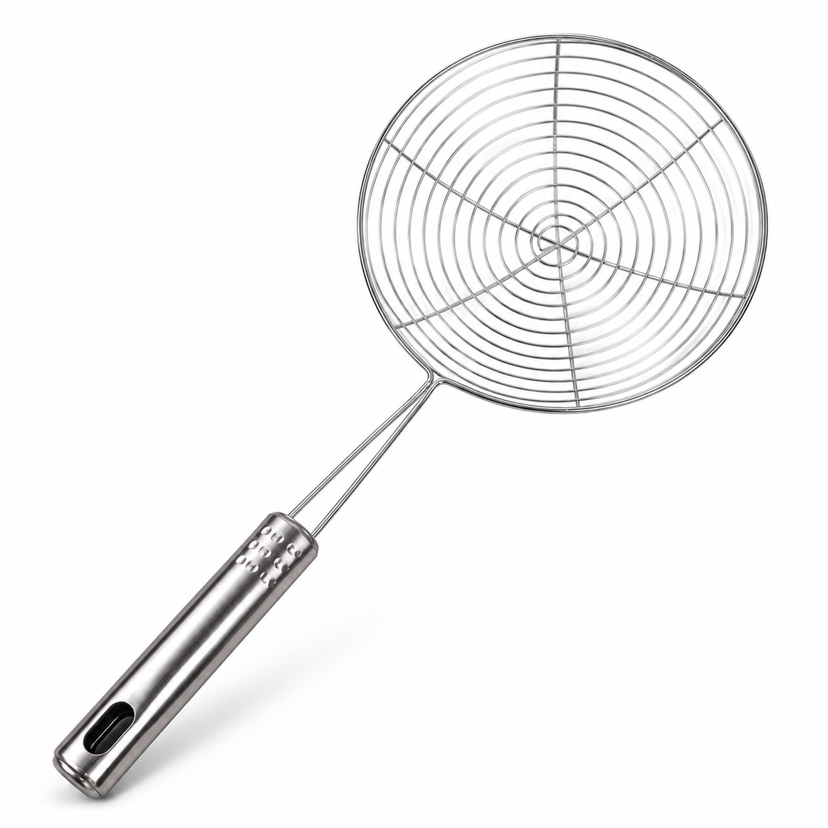 Premium Stainless Steel Spider Strainer Skimmer – Fine Mesh Pasta & Fry Strainer with Long Handle