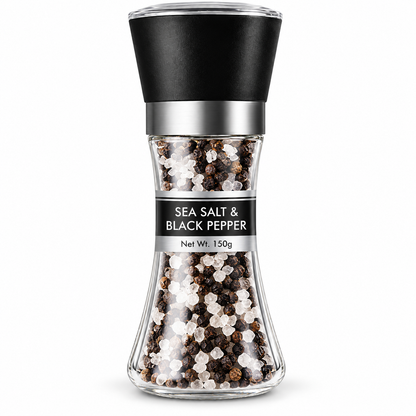 Premium Refillable Salt &amp; Pepper Grinder Set – Adjustable Coarseness with Built-in Ceramic Grinder for Steak, Salad &amp; Western Cuisine