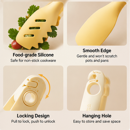 Premium Silicone Kitchen Tongs – 3-in-1 Heat-Resistant Cooking Tongs with Food-Grade Silicone Tips, Locking Mechanism & Ergonomic Grip for Grilling, Serving & Everyday Cooking