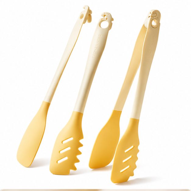 Premium Silicone Kitchen Tongs – 3-in-1 Heat-Resistant Cooking Tongs with Food-Grade Silicone Tips, Locking Mechanism & Ergonomic Grip for Grilling, Serving & Everyday Cooking