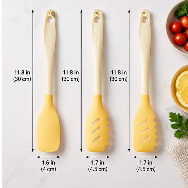 Premium Silicone Kitchen Tongs – 3-in-1 Heat-Resistant Cooking Tongs with Food-Grade Silicone Tips, Locking Mechanism & Ergonomic Grip for Grilling, Serving & Everyday Cooking