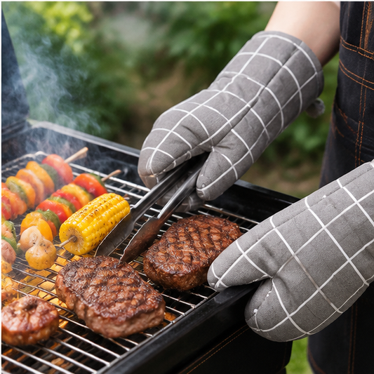 Heat-Resistant Kitchen Oven Mitts – Thick Quilted Non-Slip Gloves for Baking, Grilling, BBQ & Hot Cookware Handling